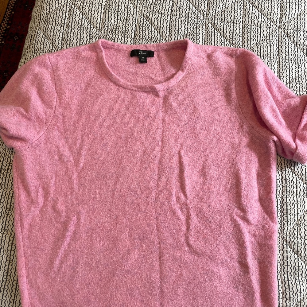 J crew pink short sleeved sweater